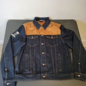 Harley-Davidson Men's Waxed Canvas Slim Fit Denim Jacket, Dark Indigo 98588-18V